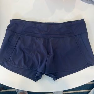 Navy Lulu Lemon workout shorts
